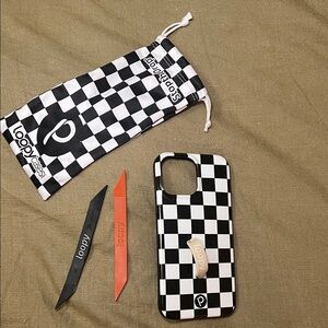 Loopy Black and White Checkered Phone Case